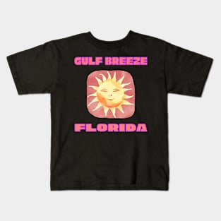 Gulf Breeze Florida Smiling Sun Kids T-Shirt